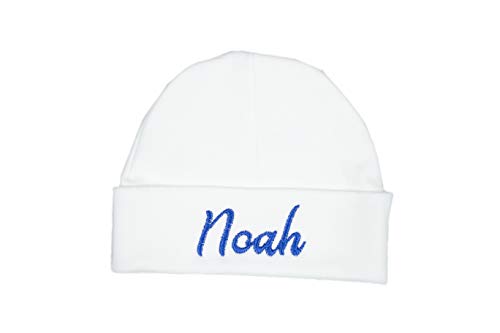 Personalized Baby Beanie with Royal Thread Coming Home