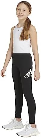 Adidas Girls Fitted Sportswear Logo Leggings