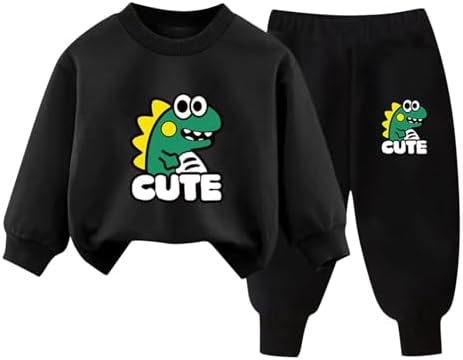 Dinosaur Graphic Tracksuits for Kids Cute Warm Workout Sets