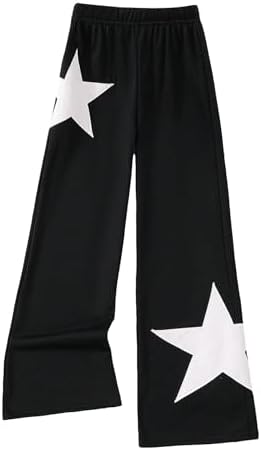 COZYEASE Girls Longs Casual and Breathable Print High Waisted Straight Leg Sweatpants