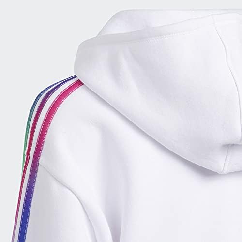 Adidas Girls Multicolor 3-Stripes Fleece Pullover Hoodie
