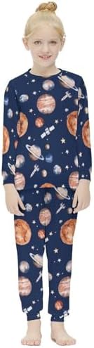 Colorful Planets Girls Thermal Long Johns Set