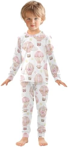 WIFIU Long Sleeve Pajama Set for Kids 18M-8Y
