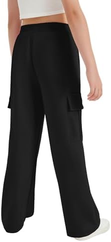 EXARUS Multi-Purpose Cargo Wide Leg Sweatpants for Girls Ages 6-14