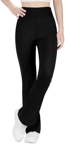 High Waisted Fleece-Lined Flare Leggings for Girls