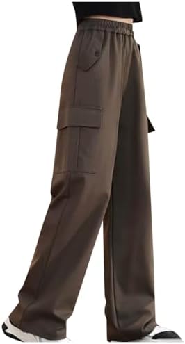 Weekend Essential Cargo Pants for Girls Checked Design Wide-Leg elevate Style