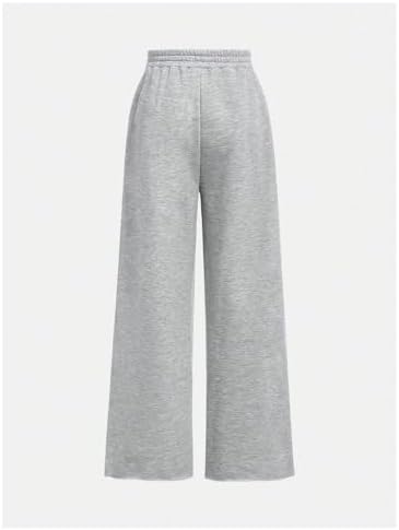 Girls Elastic Waist Wide Leg Athletic Running Sweatpants