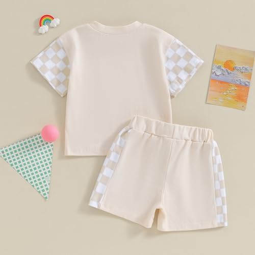 Cute Baby Summer Outfits Plaid Patchwork Elastic