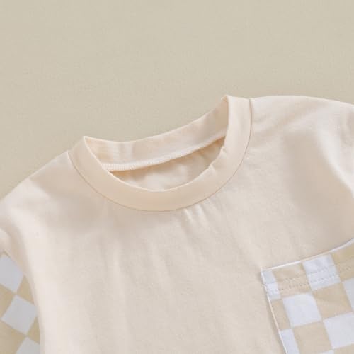 Cute Baby Summer Outfits Plaid Patchwork Elastic