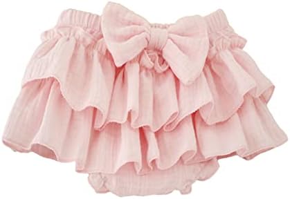 Soft Stylish Baby Girl Bloomer Skirt Bowknot Ruffle Diaper Cover -