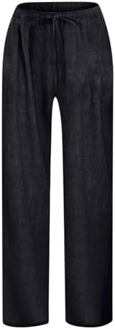 Girls Summer Wide Leg Cotton Linen Drawstring Pants