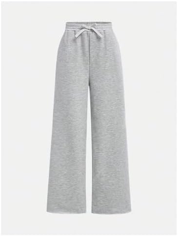 Girls Elastic Waist Wide Leg Athletic Running Sweatpants