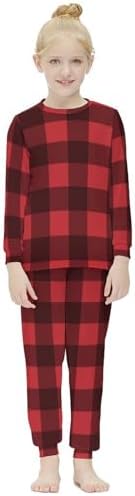 MEIKKO Girls Active Base Layer Set Gingham Red Black