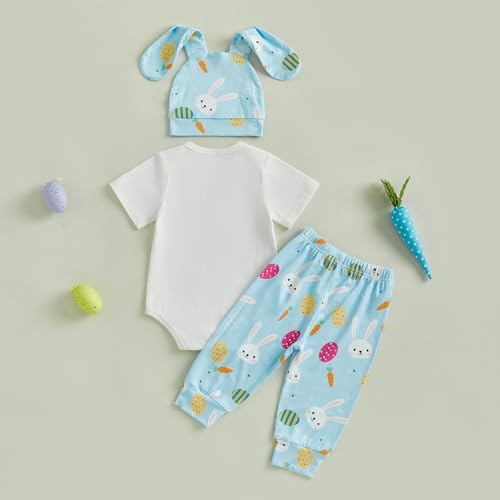 My First Easter bunny ROMPER PANTS HAT SET