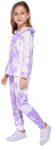 Arshiner Tie-Dye Pullover Sweatpants Set for Girls