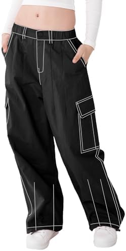 Rolanko Girls Wide Leg Cargo Pants
