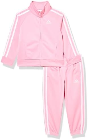 Adidas Little Girls Zip Front Classic Tricot Jacket and Joggers Set