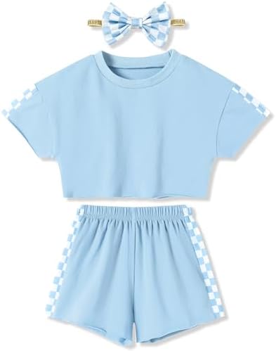 Sanmio Toddler Girl Summer Outfit Set Batwing T-ShirtShortsHeadband 3Pcs