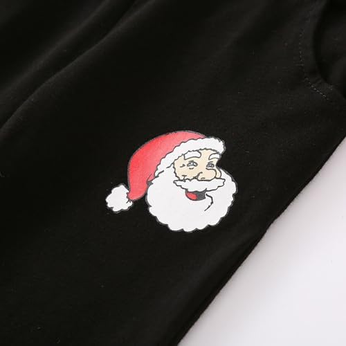 Baby Santa Print Set - Red Sweater Black Pants for Boys