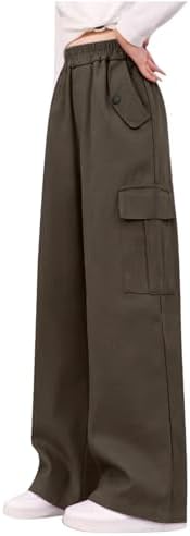 Weekend Essential Cargo Pants for Girls Checked Design Wide-Leg elevate Style