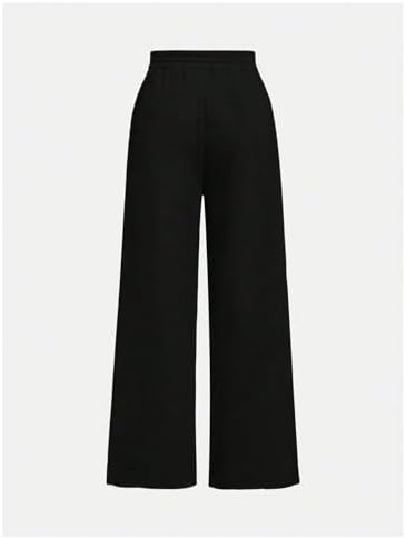 Girls Elastic Waist Wide Leg Athletic Running Sweatpants