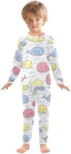 WIFIU Casual Pajama Sets for Kids Soft Cotton Sleepwear 18M-8Y