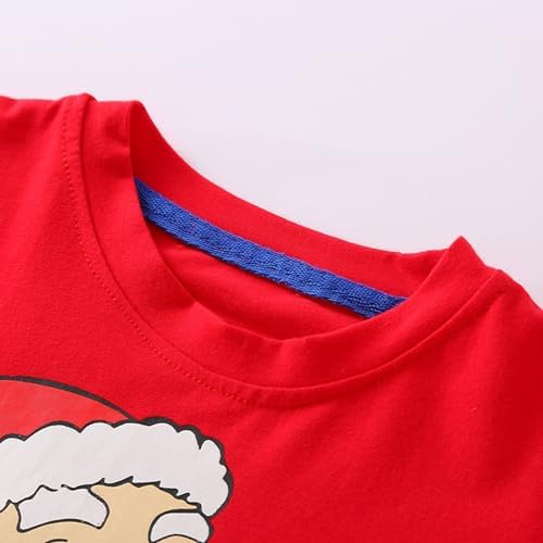 Baby Santa Print Set - Red Sweater Black Pants for Boys