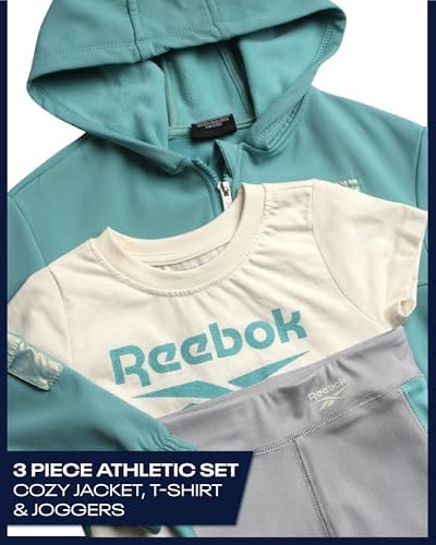 Reebok Baby Girls Set Cozy Fleece Graphic Tee for Little Ones