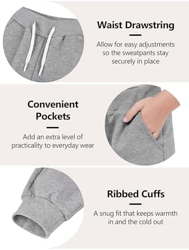 Resinta 4-Piece Girls and Toddler Active Jogger Sweatpants with Drawstring Pockets