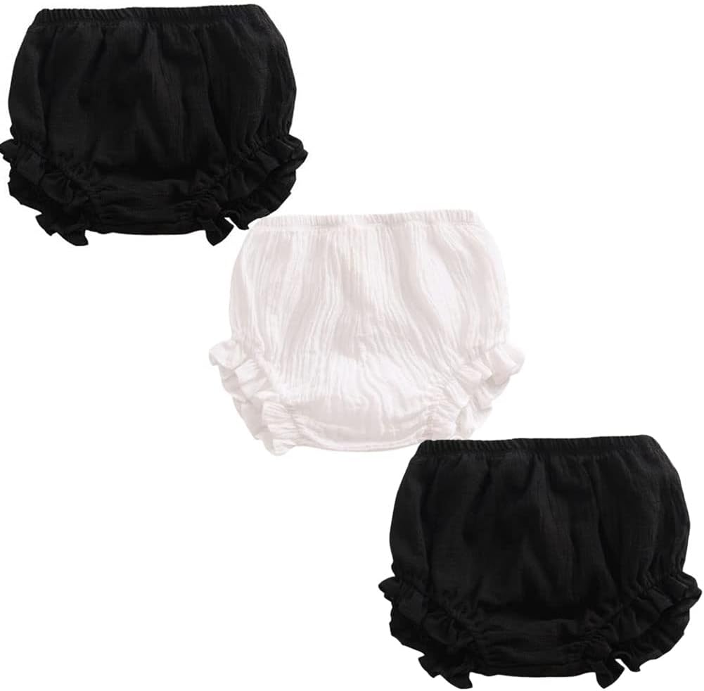 3-Piece Reusable Cotton Bloomer Shorts for Babies Soft and Stretchy