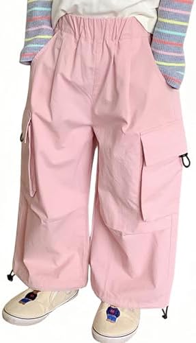 Biniduckling Age-Appropriate Panties for Girls and Toddlers Baggy Cargo Parachute Pants