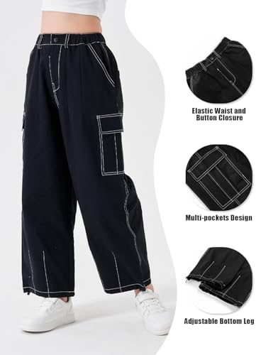 Rolanko Girls Wide Leg Cargo Pants