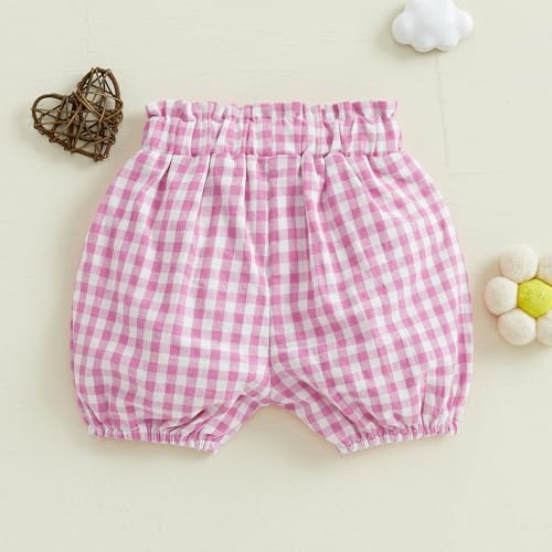 Emmababy Baby Girl Plaid Ruffle Shorts Bloomers Diaper Covers