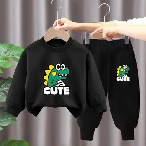 Dinosaur Graphic Tracksuits for Kids Cute Warm Workout Sets