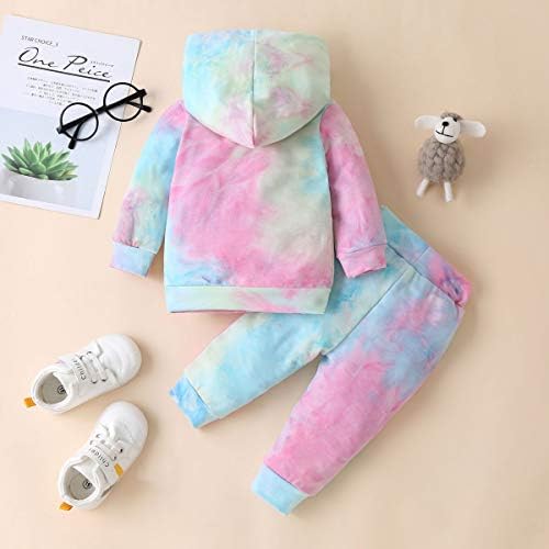 Newborn Baby Girls Tie-Dye Cotton Sweatshirt Pants Set - FallWinter Style