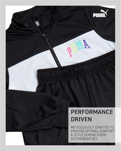 PUMA Girls Jogger Set athletic tricot flare pants zip-up jacket