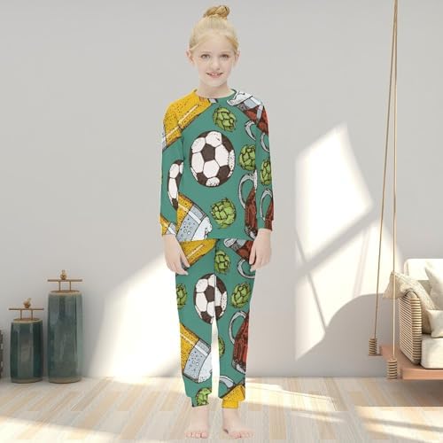 MEIKKO Girls Beer Pattern Thermal Bottoms