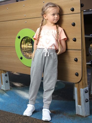 Resinta 4-Piece Girls and Toddler Active Jogger Sweatpants with Drawstring Pockets