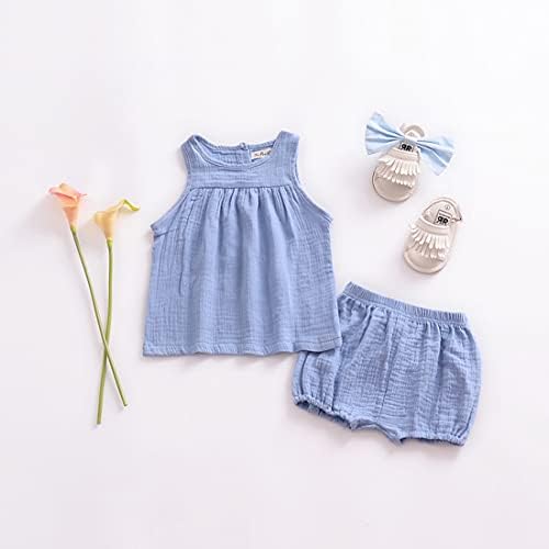 EISHOW Unisex Cotton Linen Stripe Shorts for Babies Summer Outfits