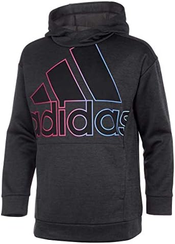 Stylish BlackPinkBlue X-Large girls hooded fleece tunic pullover sweatshirt from Adidas