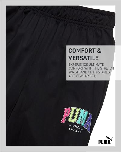PUMA Girls Jogger Set athletic tricot flare pants zip-up jacket