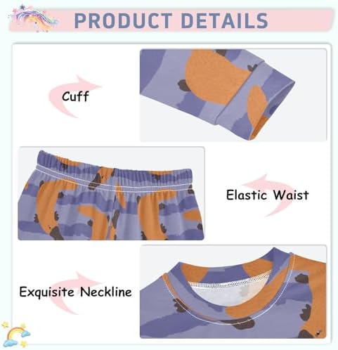 Comfortable Pajamas for Girls Soft Cotton Spandex Pjs Ages 18M-8Y