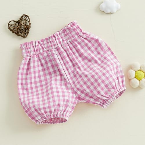 Emmababy Baby Girl Plaid Ruffle Shorts Bloomers Diaper Covers