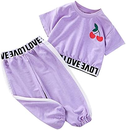 XYOMJI Baby Girls Summer Cartoon Print Outfit Set