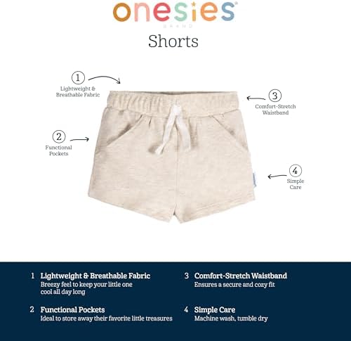 Onesies Brand - 3-Pack Knit Shorts for Baby Girls
