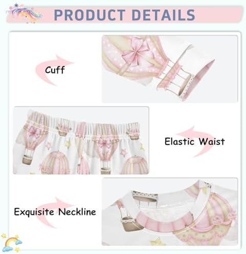 WIFIU Long Sleeve Pajama Set for Kids 18M-8Y