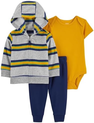 Carters Baby Boys Little Jacket Set in GreyYellowNavy Rugby
