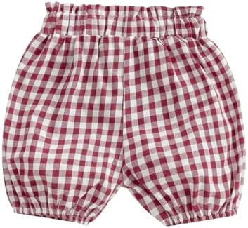 Emmababy Baby Girls Plaid Ruffle Shorts