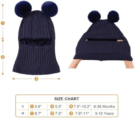 Winter Baby Knitted Hat with Pompom for Kids Boys Girls