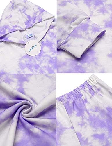 Arshiner Tie-Dye Pullover Sweatpants Set for Girls